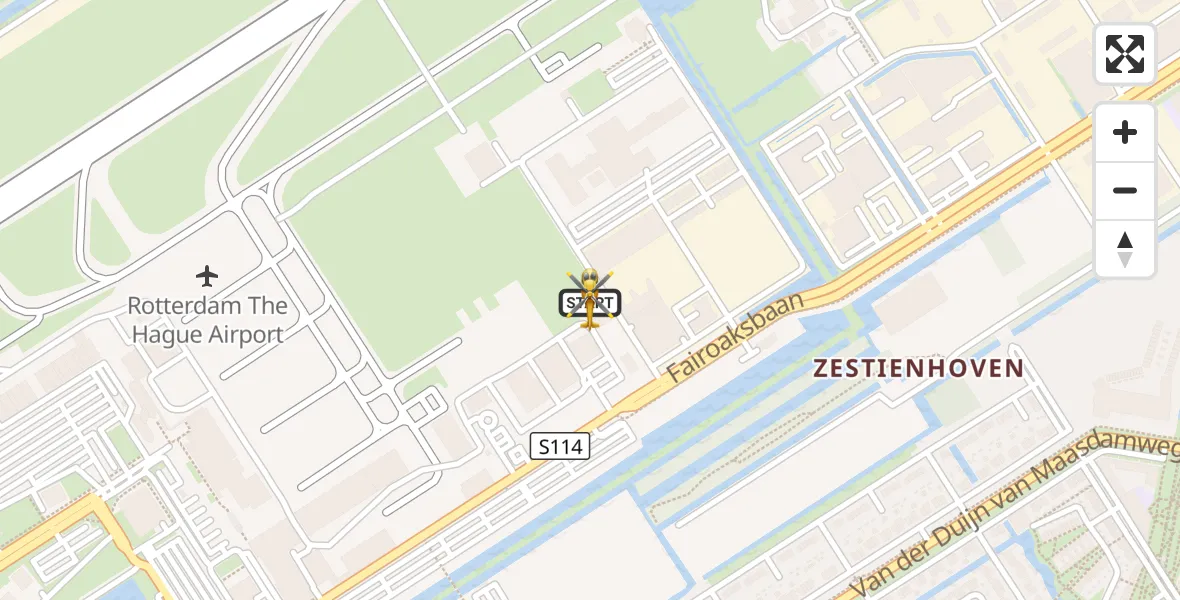 Vluchtroute Traumahelikopter Rotterdam The Hague Airport - Rotterdam The Hague Airport, 24 augustus 2026, 10:25