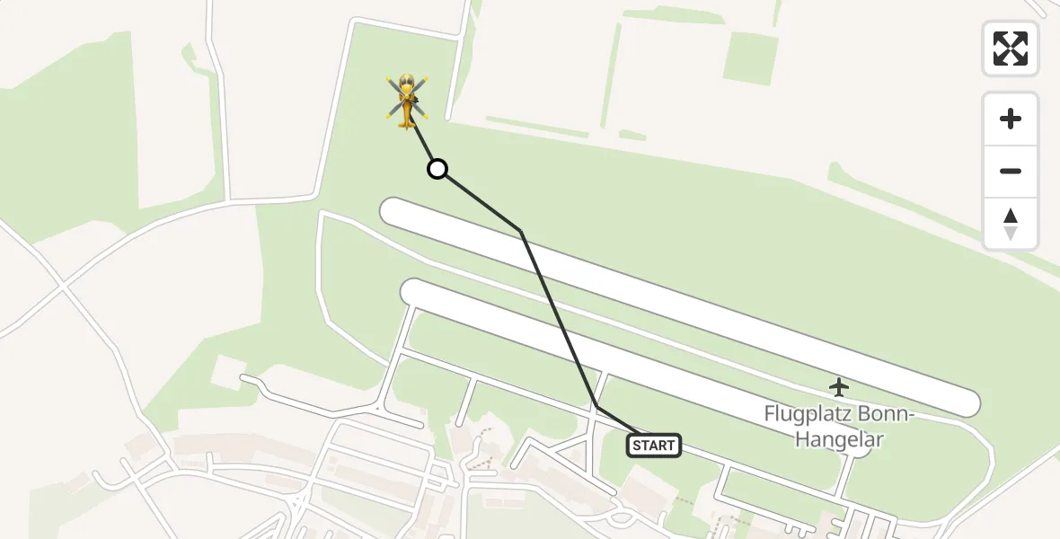 Vluchtroute Traumahelikopter Bonn-Hangelar Flugplatz - Sankt Augustin, 24 augustus 2026, 12:22
