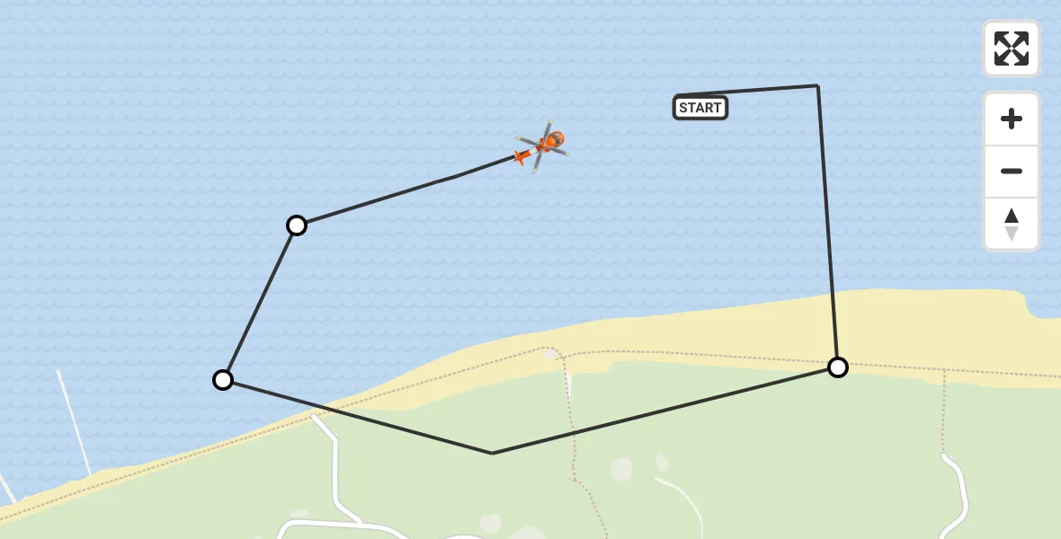 Vluchtroute Kustwachthelikopter Noordzee - Vrouwenpolder, 24 augustus 2026, 14:45