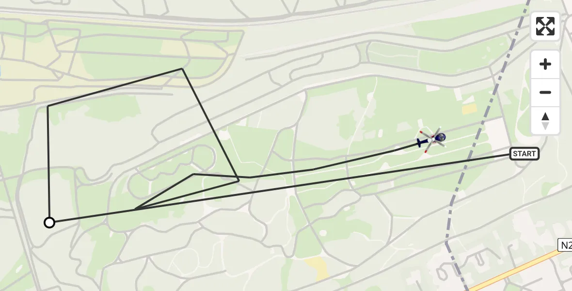 Vluchtroute Politiehelikopter Amersfoort - Soest, 25 augustus 2026, 08:35