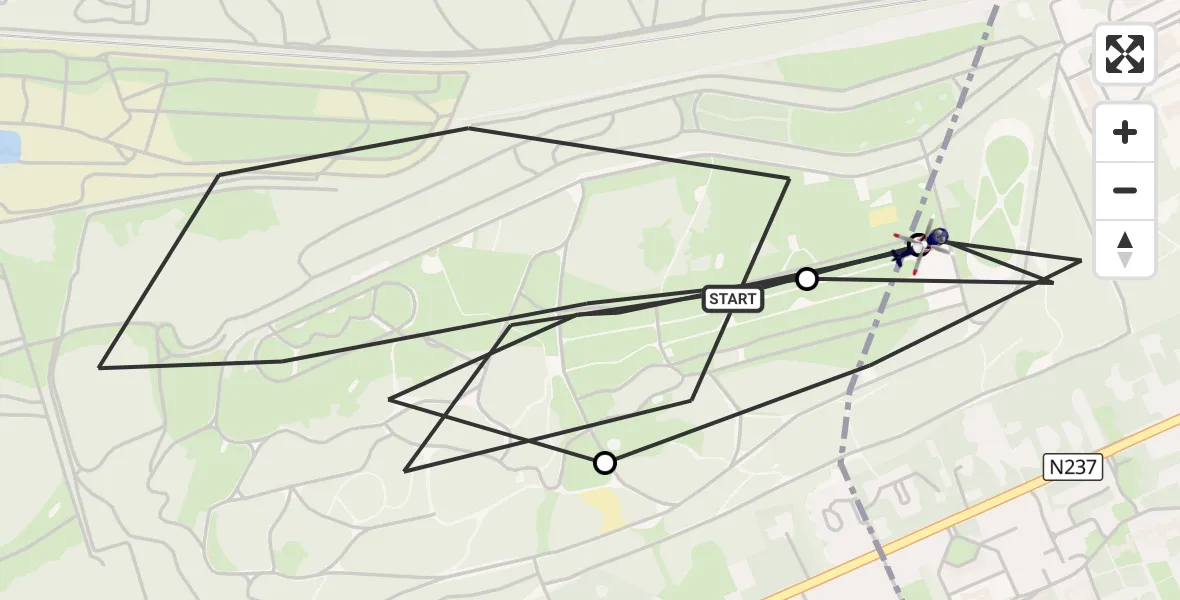 Vluchtroute Politiehelikopter Soest - Amersfoort, 25 augustus 2026, 08:38