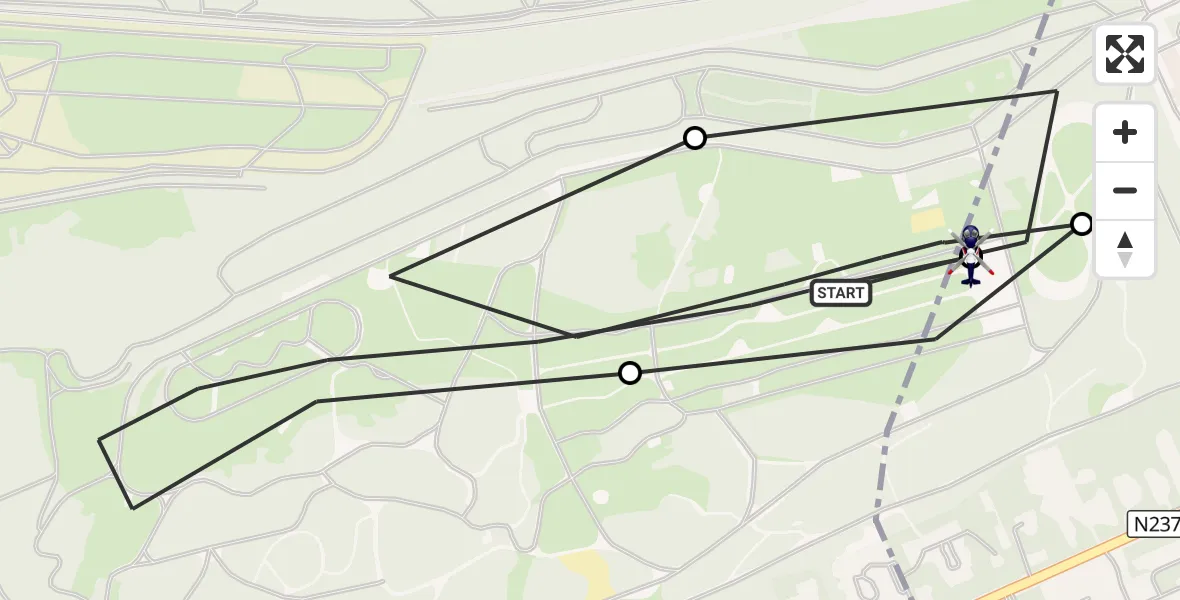 Vluchtroute Politiehelikopter Soest - Amersfoort, 25 augustus 2026, 08:55