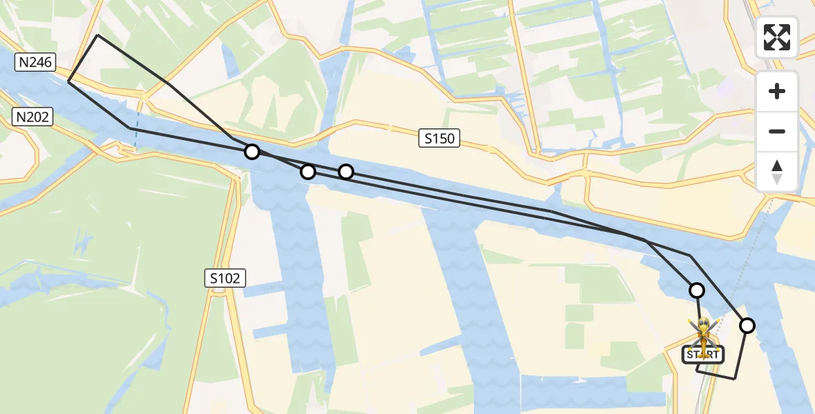 Vluchtroute Traumahelikopter Amsterdam Heliport - Amsterdam Heliport, 25 augustus 2026, 09:01