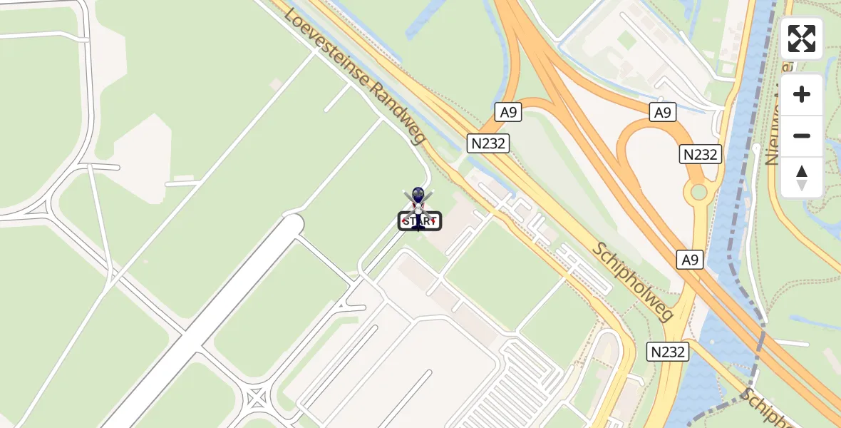 Vluchtroute Politiehelikopter Amsterdam Vliegveld Schiphol - Amsterdam Vliegveld Schiphol, 25 augustus 2026, 09:42