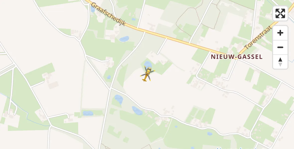 Vluchtroute Traumahelikopter Gassel - Gassel, 25 augustus 2026, 10:42