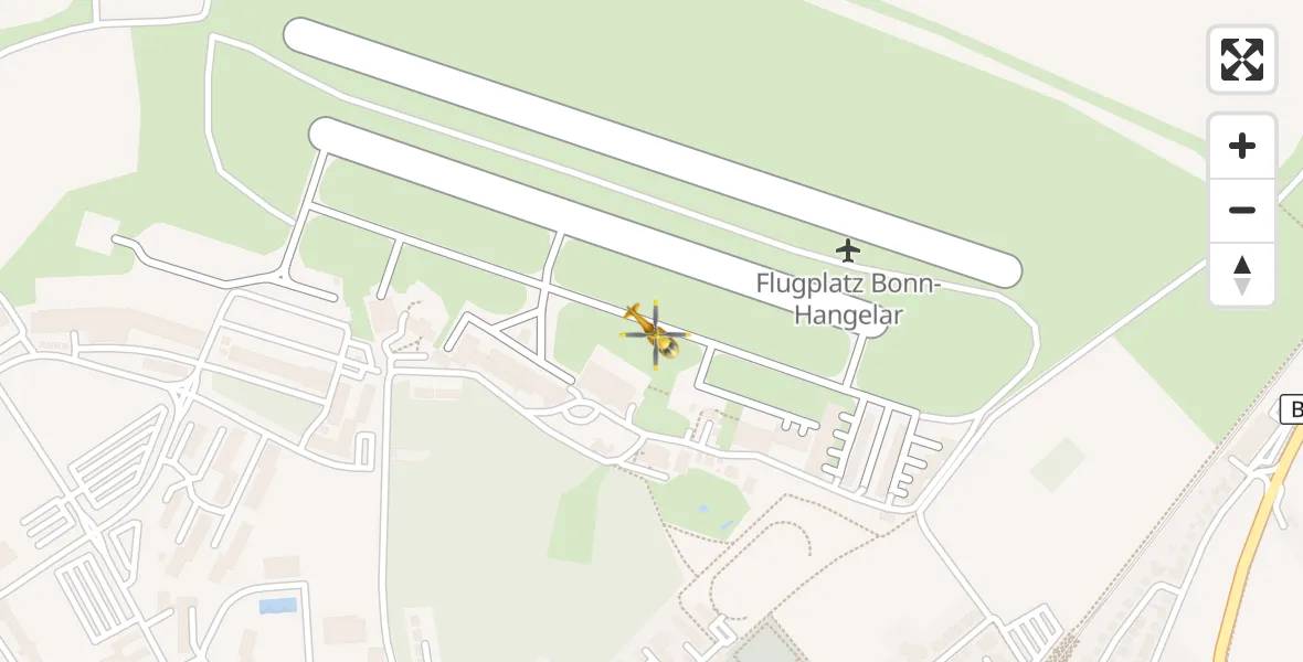 Vluchtroute Traumahelikopter Bonn-Hangelar Flugplatz - Bonn-Hangelar Flugplatz, 25 augustus 2026, 11:45