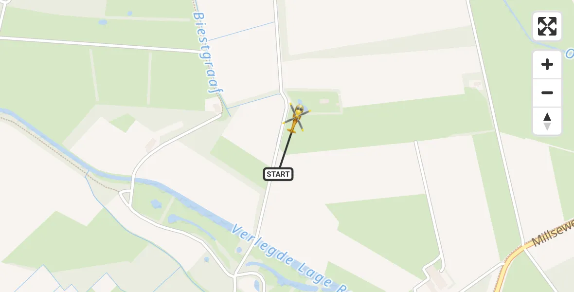 Vluchtroute Traumahelikopter Beers NB - Beers NB, 25 augustus 2026, 13:18