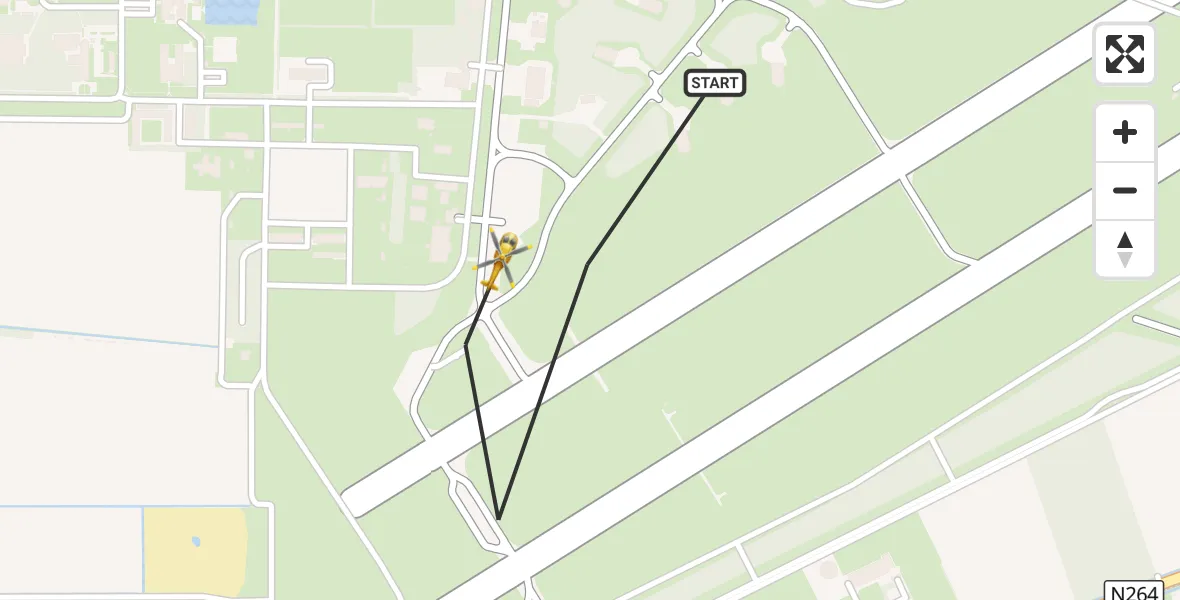 Vluchtroute Traumahelikopter Vliegbasis Volkel - Vliegbasis Volkel, 25 augustus 2026, 17:58