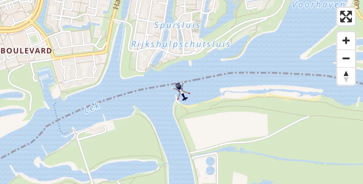 Vluchtroute Politiehelikopter Vianen - Vianen, 26 augustus 2026, 04:59