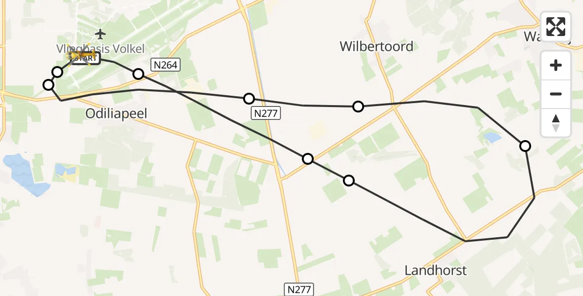 Vluchtroute Traumahelikopter Vliegbasis Volkel - Vliegbasis Volkel, 26 augustus 2026, 07:20