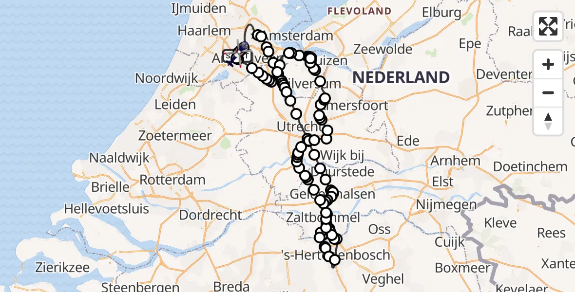 Vluchtroute Politiehelikopter Amsterdam Vliegveld Schiphol - Amsterdam Vliegveld Schiphol, 26 augustus 2026, 07:44