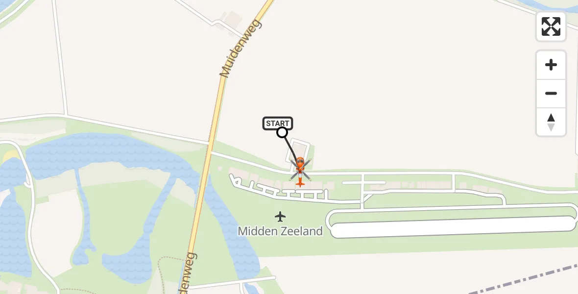 Vluchtroute Kustwachthelikopter Vliegveld Midden-Zeeland - Arnemuiden, 26 augustus 2026, 08:09