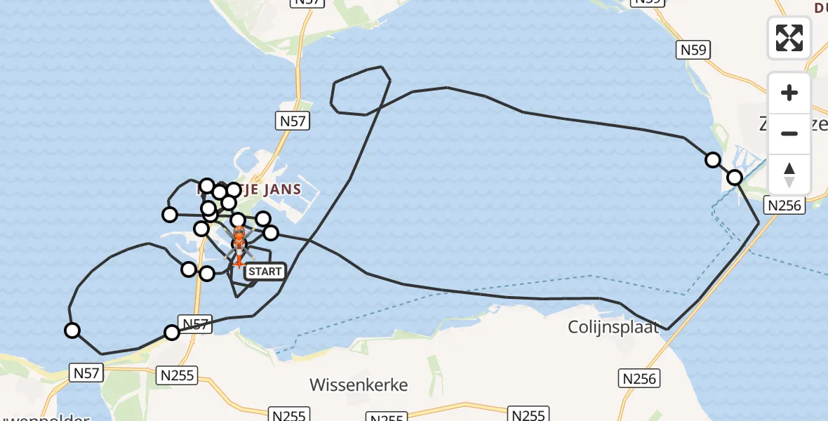 Vluchtroute Kustwachthelikopter Oosterschelde - Oosterschelde, 26 augustus 2026, 12:48