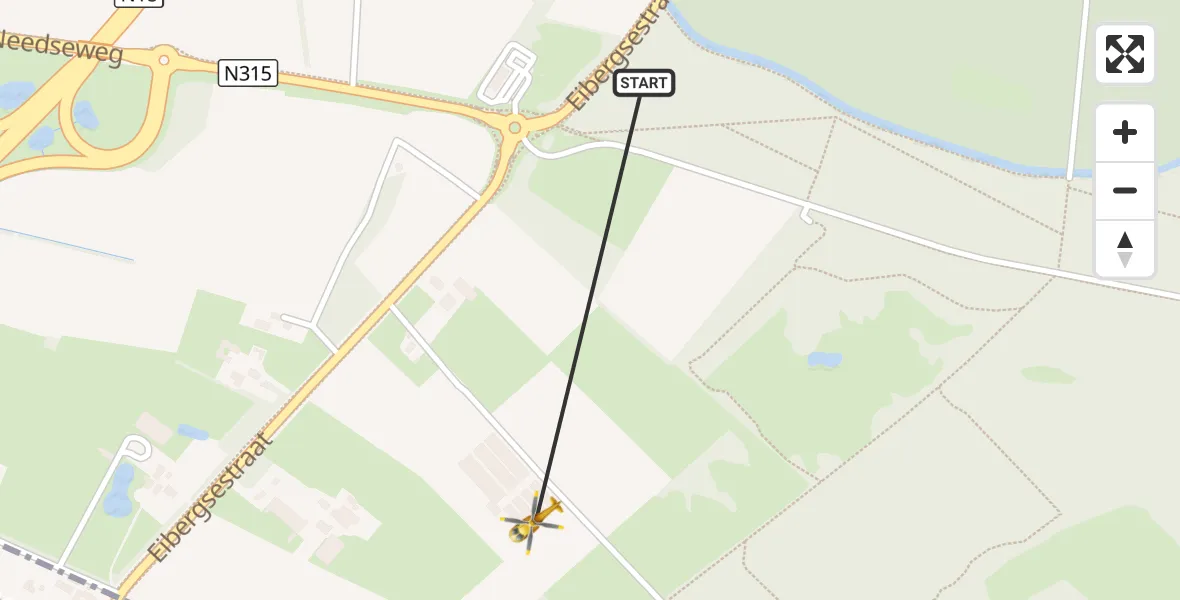 Vluchtroute Traumahelikopter Haaksbergen - Haaksbergen, 26 augustus 2026, 17:21