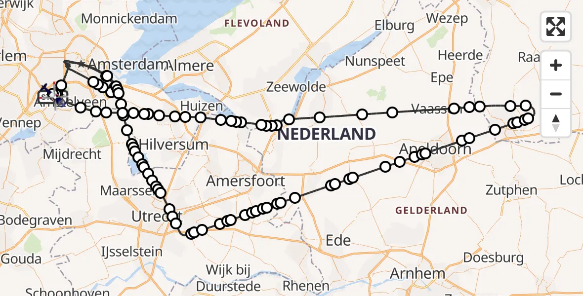 Vluchtroute Politiehelikopter Amsterdam Vliegveld Schiphol - Amsterdam Vliegveld Schiphol, 26 augustus 2026, 18:33