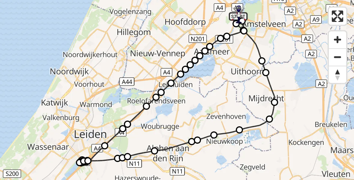 Vluchtroute Politiehelikopter Amsterdam Vliegveld Schiphol - Amsterdam Vliegveld Schiphol, 27 augustus 2026, 05:57
