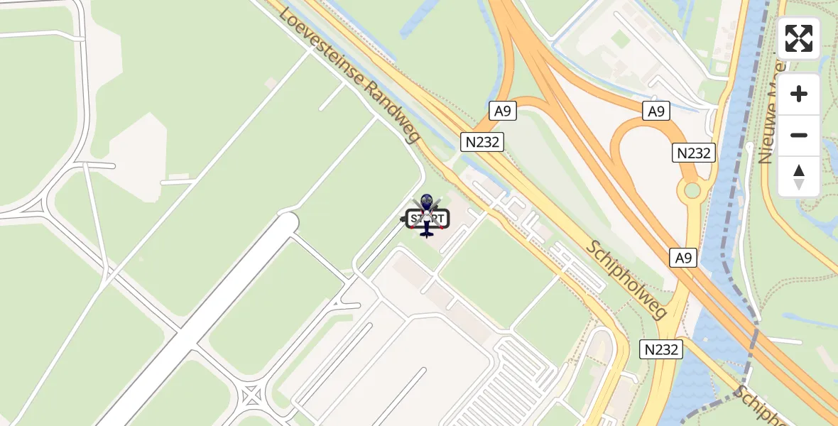 Vluchtroute Politiehelikopter Amsterdam Vliegveld Schiphol - Amsterdam Vliegveld Schiphol, 27 augustus 2026, 12:14