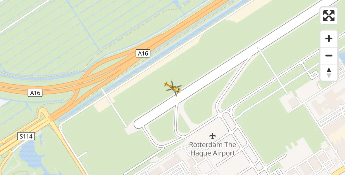 Vluchtroute Traumahelikopter Rotterdam The Hague Airport - Rotterdam The Hague Airport, 27 augustus 2026, 15:19