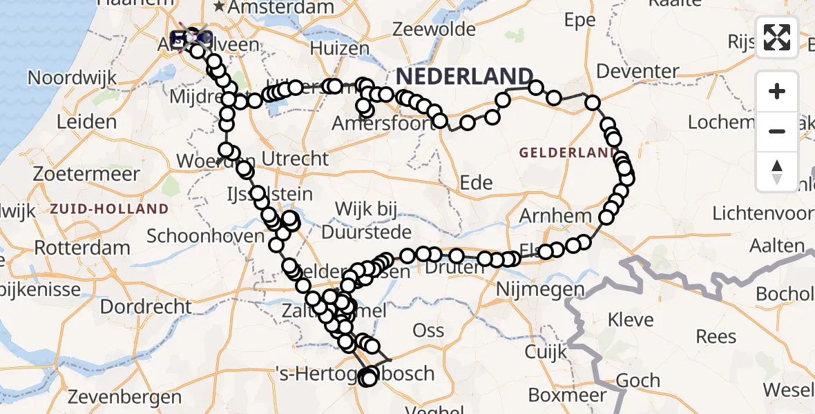 Vluchtroute Politiehelikopter Amsterdam Vliegveld Schiphol - Amsterdam Vliegveld Schiphol, 27 augustus 2026, 17:39