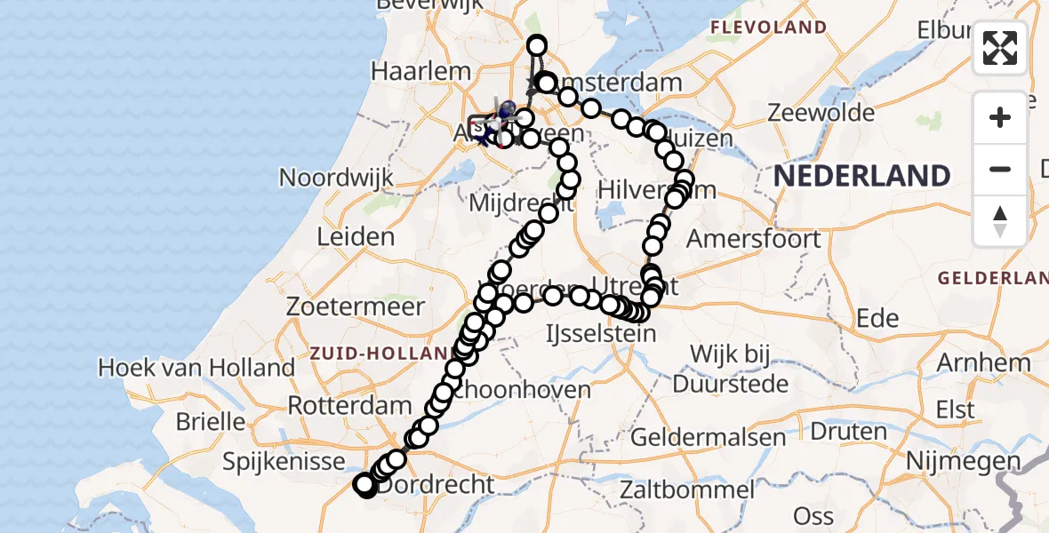 Vluchtroute Politiehelikopter Amsterdam Vliegveld Schiphol - Amsterdam Vliegveld Schiphol, 27 augustus 2026, 18:07
