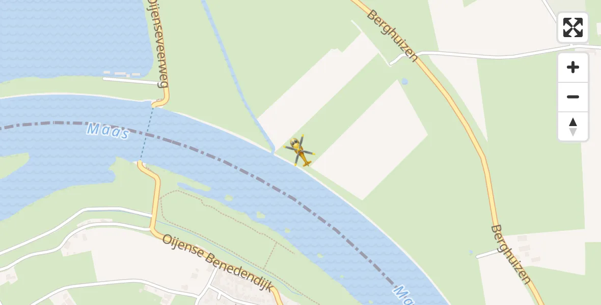 Vluchtroute Traumahelikopter Maasbommel - Maasbommel, 27 augustus 2026, 19:29