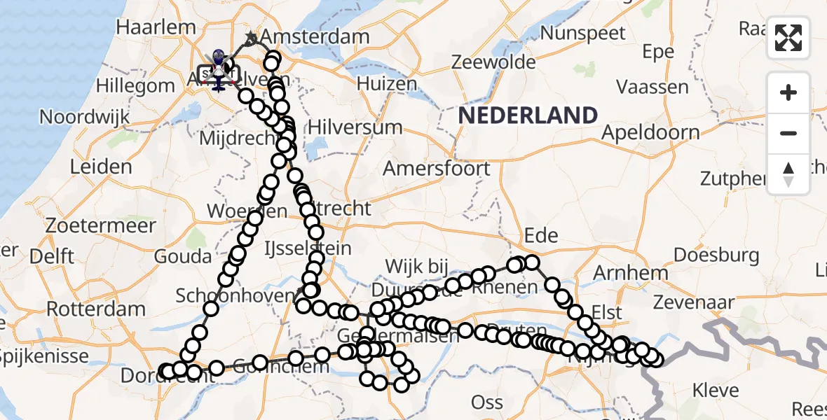 Vluchtroute Politiehelikopter Amsterdam Vliegveld Schiphol - Amsterdam Vliegveld Schiphol, 28 augustus 2026, 07:43