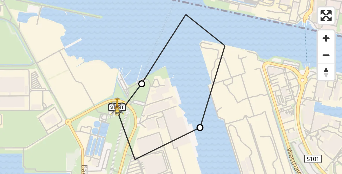 Vluchtroute Traumahelikopter Amsterdam Heliport - Amsterdam Heliport, 28 augustus 2026, 18:00