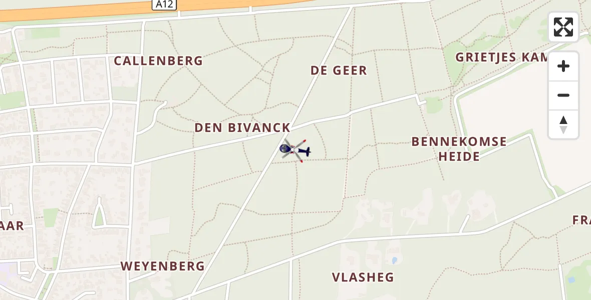 Vluchtroute Politiehelikopter Bennekom - Bennekom, 29 augustus 2026, 13:04