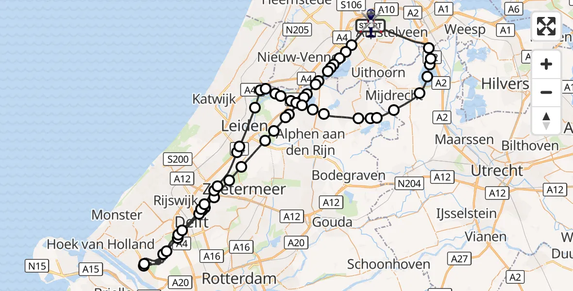 Vluchtroute Politiehelikopter Amsterdam Vliegveld Schiphol - Amsterdam Vliegveld Schiphol, 30 augustus 2026, 04:28