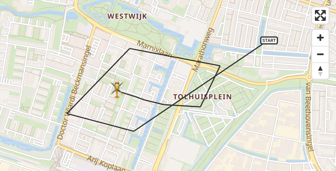 Vluchtroute Traumahelikopter Vlaardingen - Vlaardingen, 31 augustus 2026, 13:43