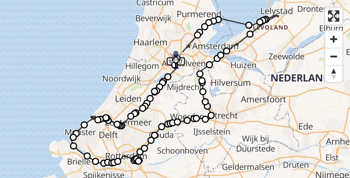 Vluchtroute Politiehelikopter Amsterdam Vliegveld Schiphol - Amsterdam Vliegveld Schiphol, 31 augustus 2026, 18:12