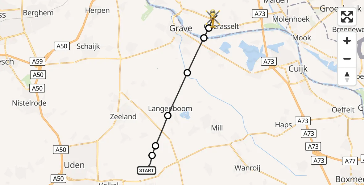 Vluchtroute Traumahelikopter Vliegbasis Volkel - Overasselt, 01 september 2026, 02:18