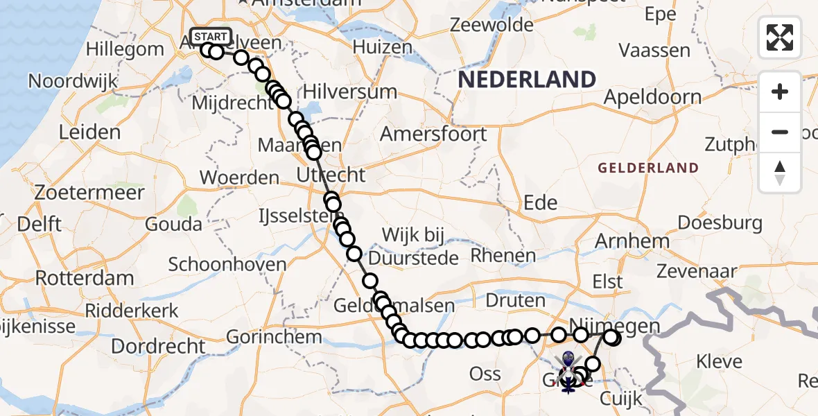 Vluchtroute Politiehelikopter Amsterdam Vliegveld Schiphol - Nederasselt, 01 september 2026, 02:29