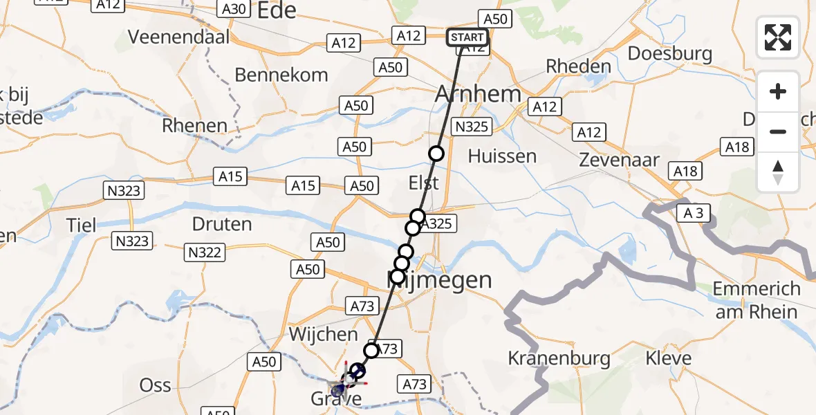 Vluchtroute Politiehelikopter Arnhem - Nederasselt, 01 september 2026, 05:53