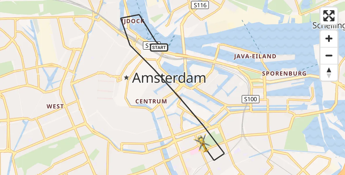 Vluchtroute Traumahelikopter Amsterdam - Amsterdam, 01 september 2026, 08:15