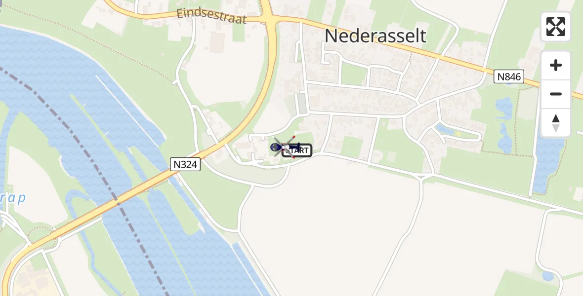 Vluchtroute Politiehelikopter Nederasselt - Nederasselt, 01 september 2026, 08:39