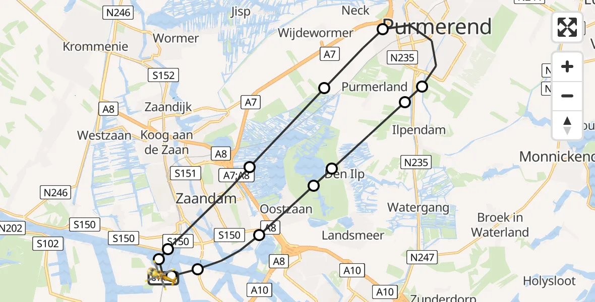 Vluchtroute Traumahelikopter Amsterdam Heliport - Amsterdam Heliport, 01 september 2026, 14:18