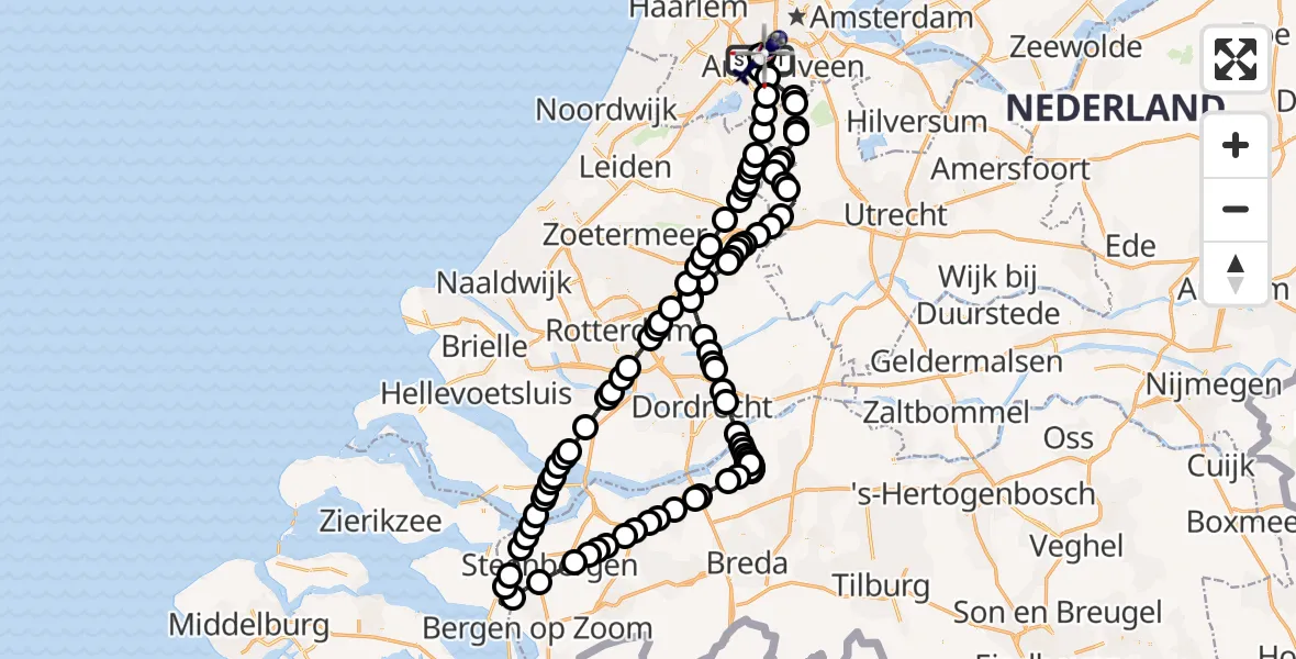Vluchtroute Politiehelikopter Amsterdam Vliegveld Schiphol - Amsterdam Vliegveld Schiphol, 01 september 2026, 18:52