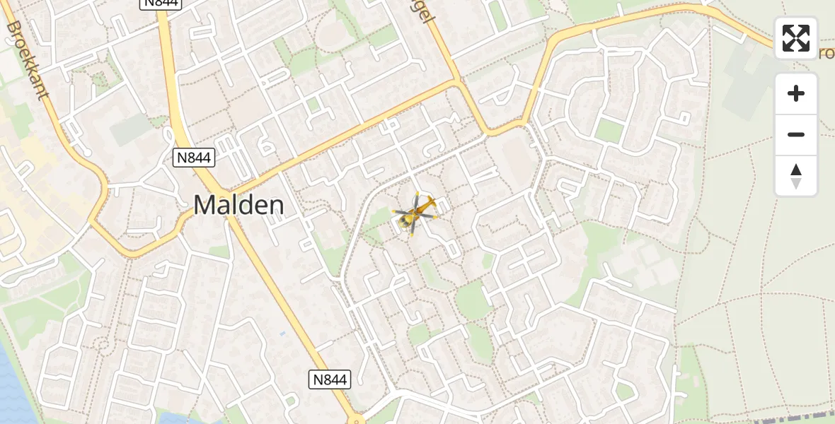 Vluchtroute Traumahelikopter Malden - Malden, 02 september 2026, 09:56