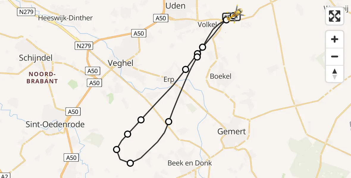 Vluchtroute Traumahelikopter Vliegbasis Volkel - Vliegbasis Volkel, 02 september 2026, 16:46