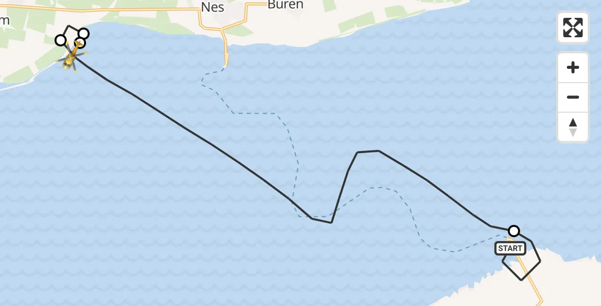 Vluchtroute Ambulancehelikopter Holwert - Ballum, 02 september 2026, 18:27