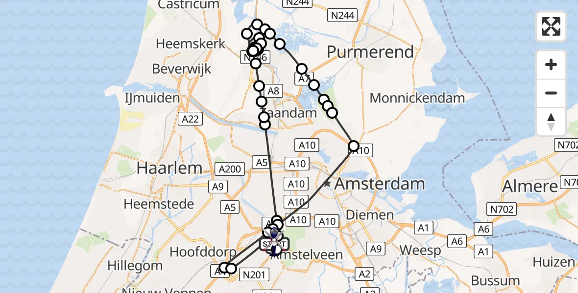 Vluchtroute Politiehelikopter Amsterdam Vliegveld Schiphol - Amsterdam Vliegveld Schiphol, 04 september 2026, 01:08