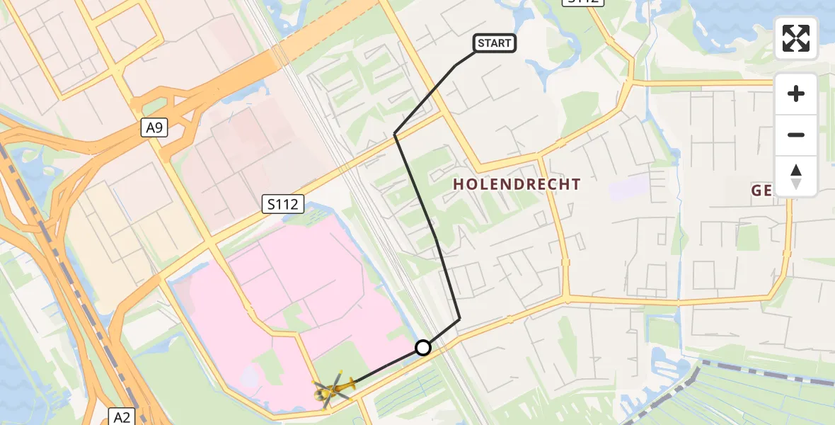 Vluchtroute Traumahelikopter Amsterdam - Amsterdam UMC Helipad, 04 september 2026, 06:28