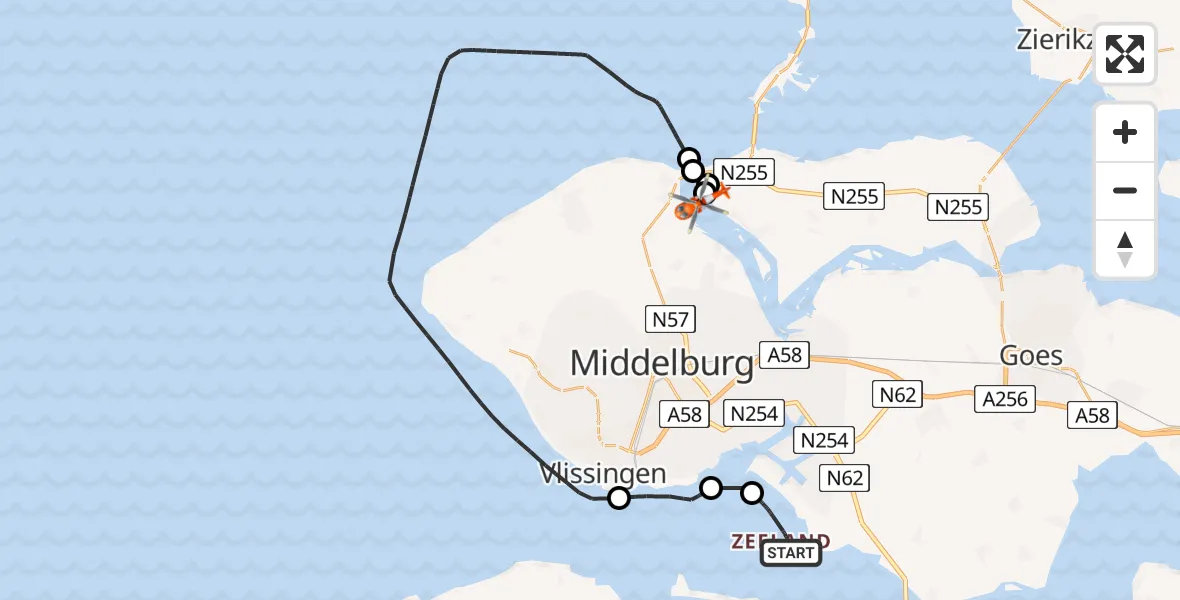 Vluchtroute Kustwachthelikopter Westerschelde - Veerse Meer, 04 september 2026, 07:53