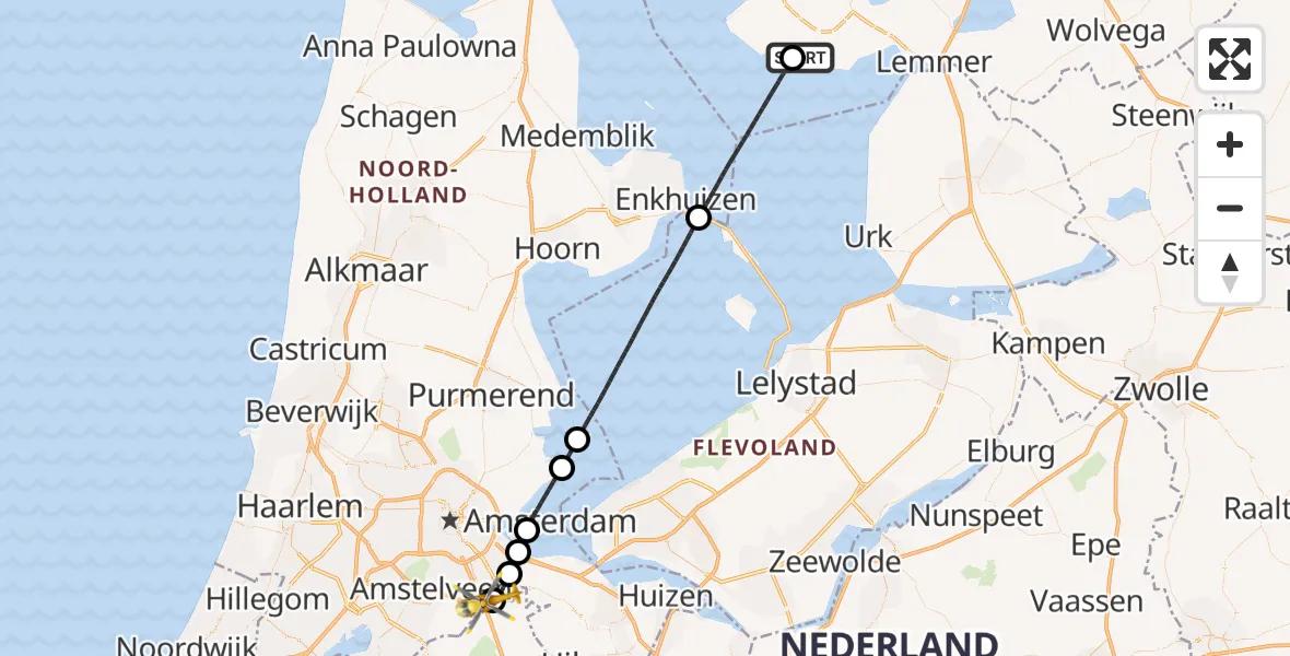Vluchtroute Traumahelikopter Mirns - Amsterdam UMC Helipad, 04 september 2026, 16:40
