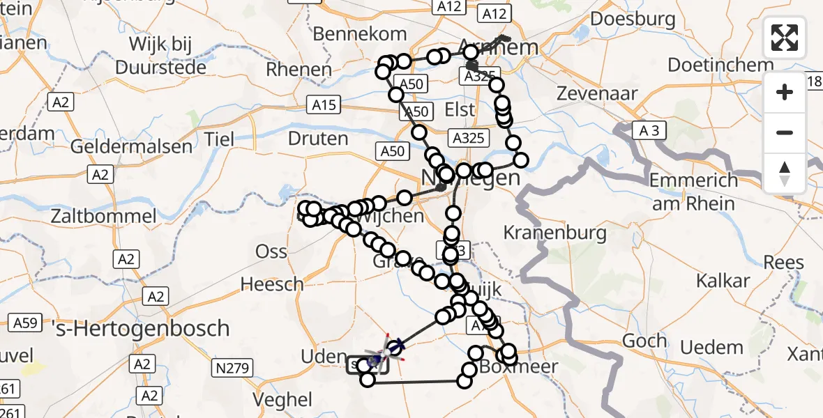 Vluchtroute Politiehelikopter Vliegbasis Volkel - Vliegbasis Volkel, 04 september 2026, 17:47
