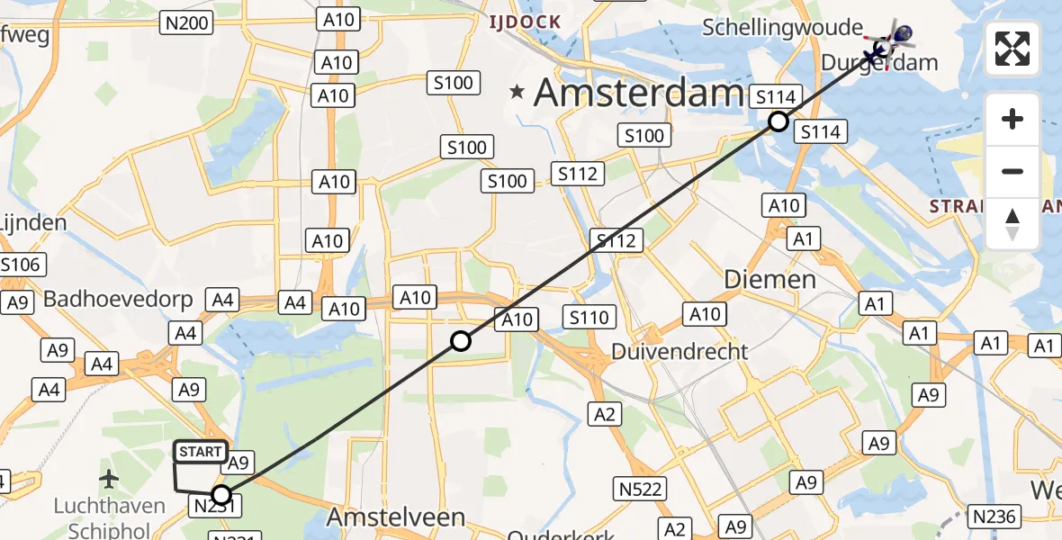 Vluchtroute Politiehelikopter Amsterdam Vliegveld Schiphol - Amsterdam, 05 september 2026, 06:17