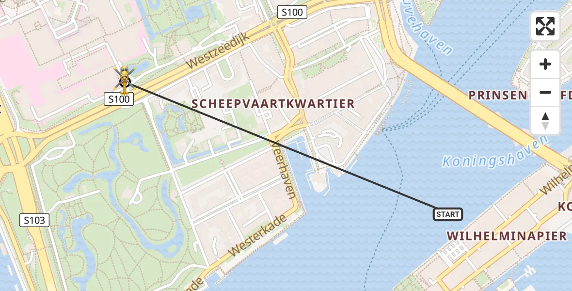 Vluchtroute Traumahelikopter Rotterdam - Erasmus MC, 05 september 2026, 09:26