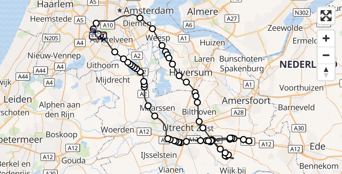 Vluchtroute Politiehelikopter Amsterdam Vliegveld Schiphol - Amsterdam Vliegveld Schiphol, 05 september 2026, 10:47