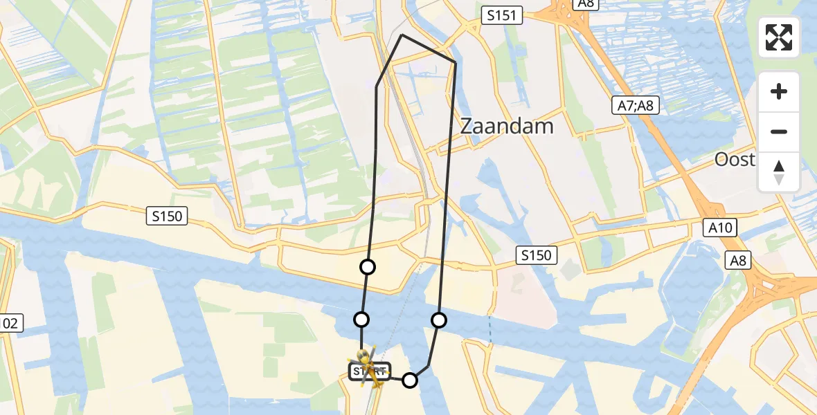 Vluchtroute Traumahelikopter Amsterdam Heliport - Amsterdam Heliport, 05 september 2026, 14:31